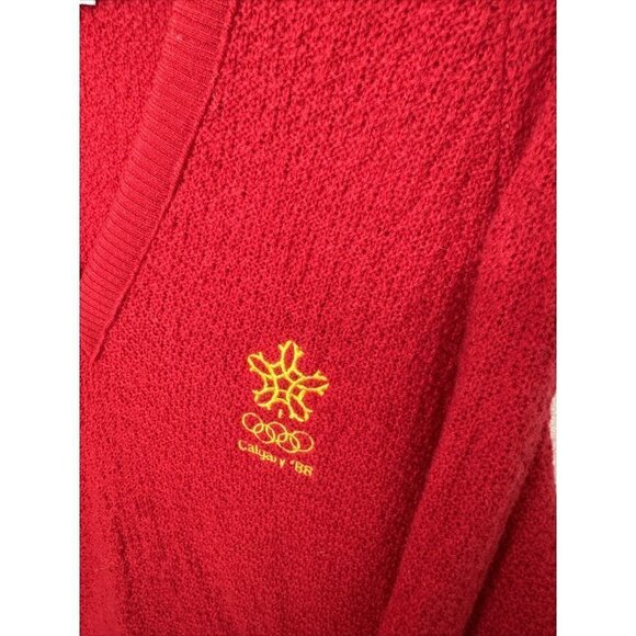 Vintage White Ram 1988 Calgary Olympic Sweater Men XL Knit Terry Cloth - Picture 2 of 5